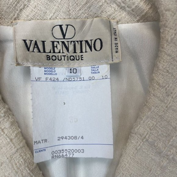Valentino Boutique Vintage Wool Blazer Vanilla Shawl Collar Made in Italy - Picture 10 of 11